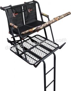 X-Stand Tree Stands The Jayhawk 20' Two-Person Ladder Stand Hunting Tree Stand, Black