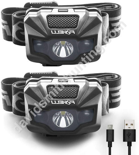 Foxelli USB Rechargeable Coon Hunting Headlights